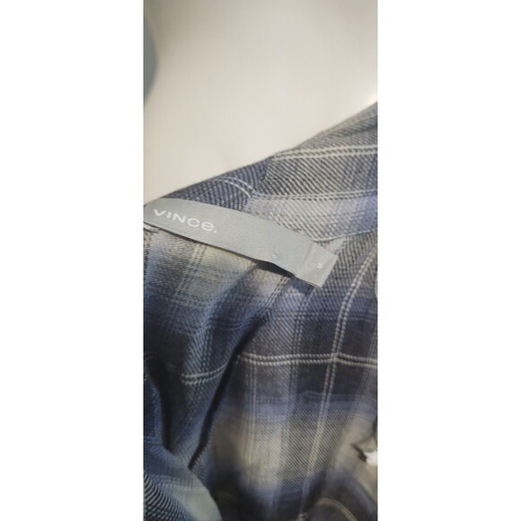 Vince Medium Duster Dress wrap plaid sleeveless belt adjustable open - Picture 8 of 10